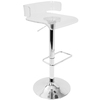 Lumisource Pride Adjustable Swivel Barstool in Clear Acrylic BS-PRIDE CL